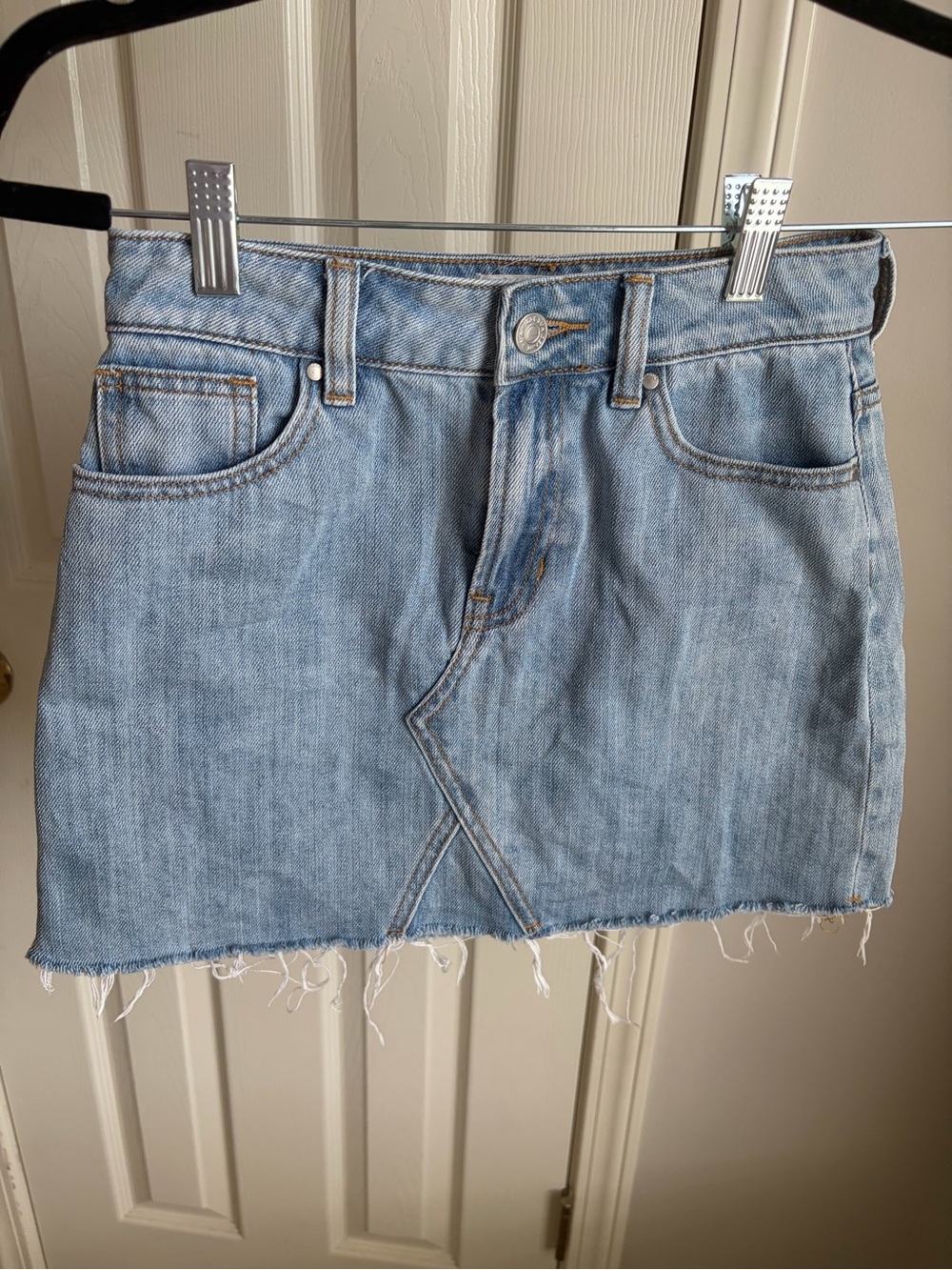 PacSun Light Wash Denim Mini Skirt - Light Blue
